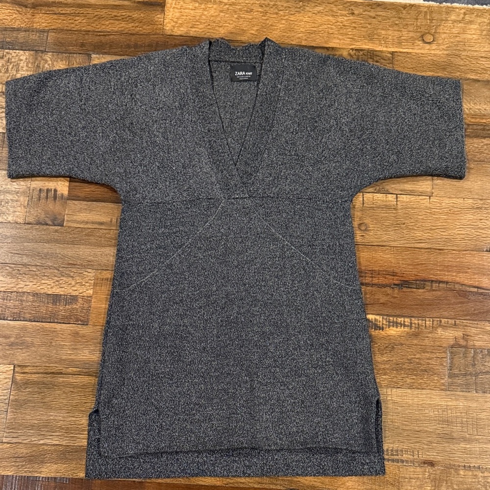 Zara Women's Charcoal V-Neck mini dress